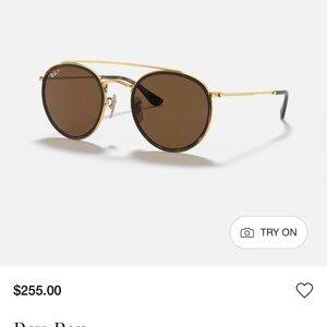 Ray-Ban Gold Frame Sunglasses with Brown Lenses